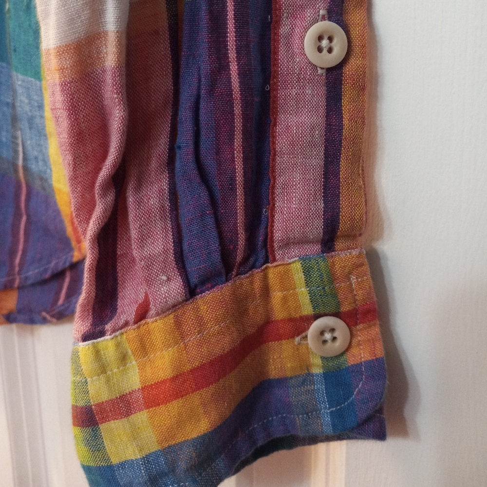 Polo Ralph Lauren Linen Madras Shirt sz S unisex - Picture 4 of 6